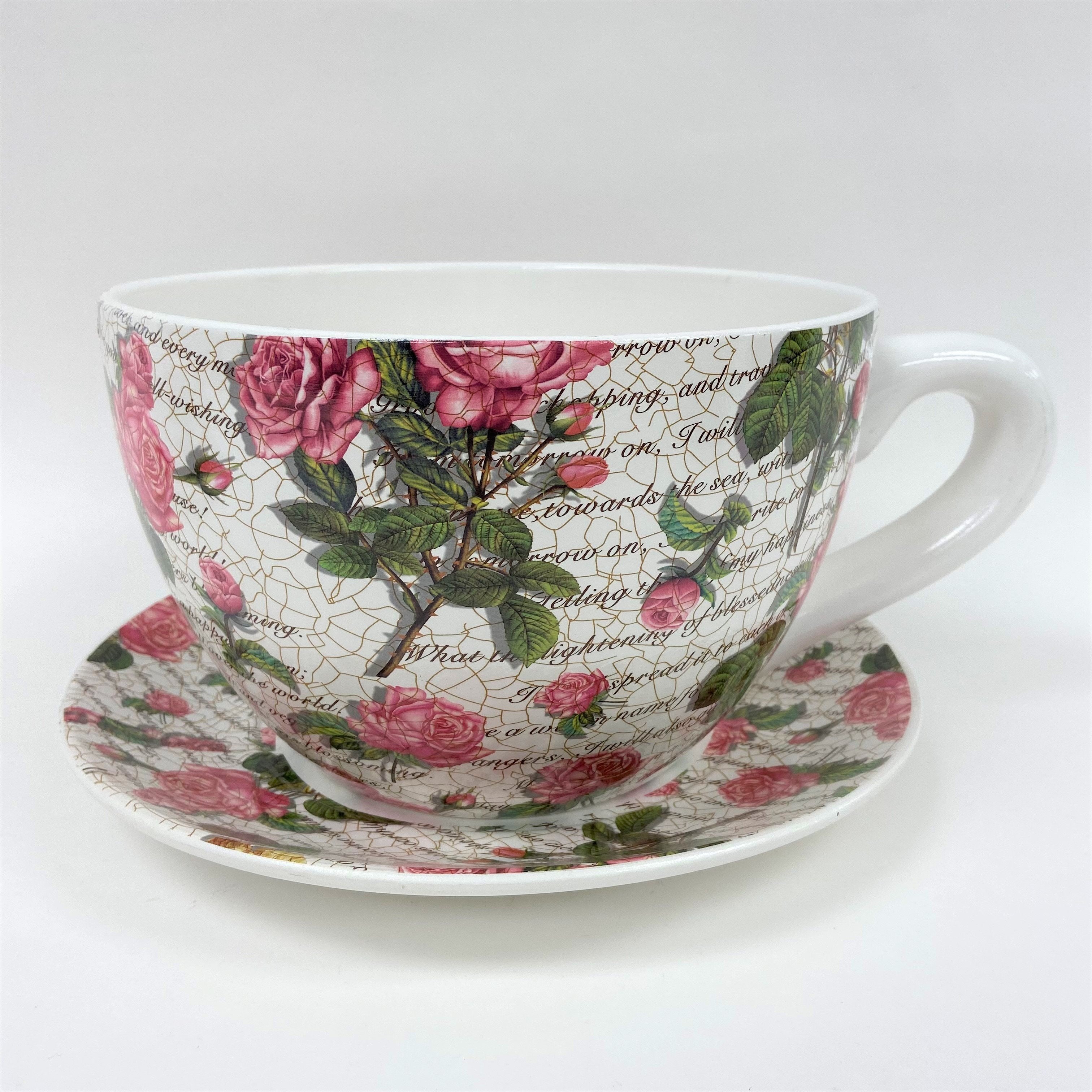 giant cup and saucer plant pot Teacup Planters – Norman's Garden Gallery