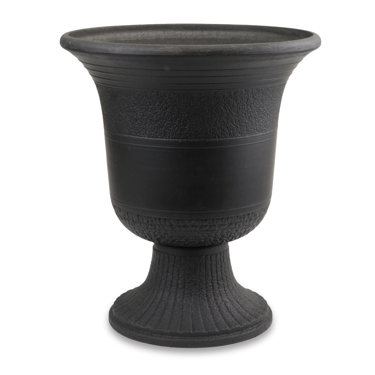 black plastic urn planter Black Plastic Urn Planter 15” – Norman's Garden Gallery